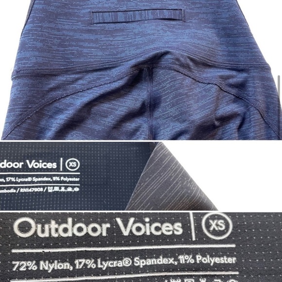 2 pair blue black outdoor voices leggings size xs - Picture 6 of 16